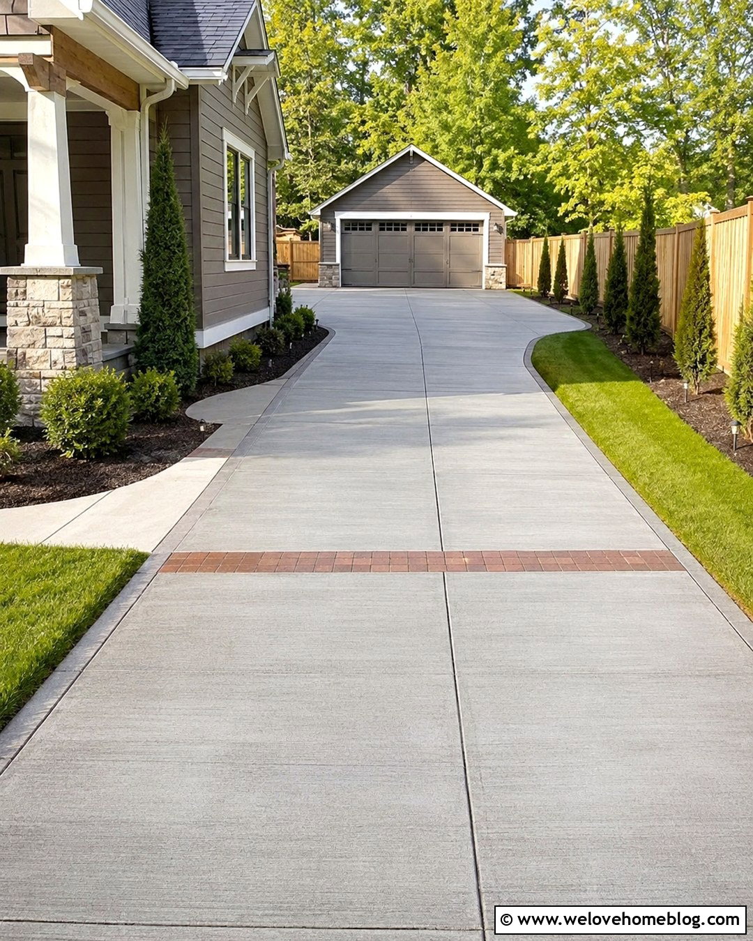 Concrete Driveway Extension To Detached Garage - 20 Extended Driveway Concrete Ideas