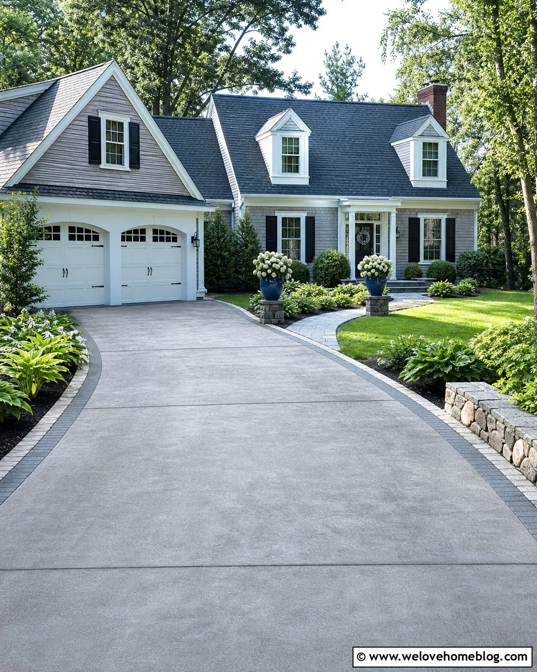 Concrete Driveway Plant Pots With Hydrangeas - 20 Driveway Plant Pots Ideas