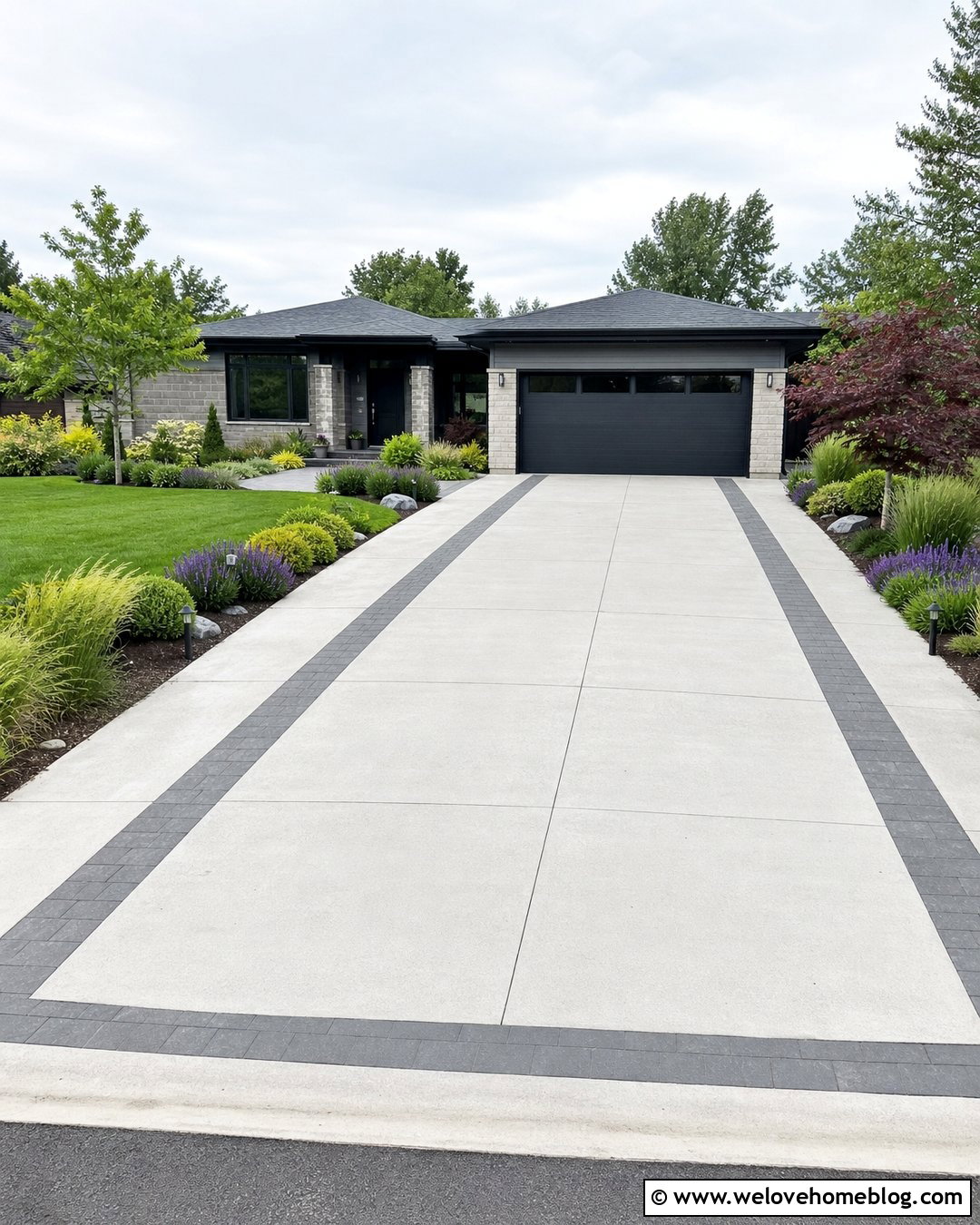 Concrete Driveway Planting - 35 Driveway Planting Ideas