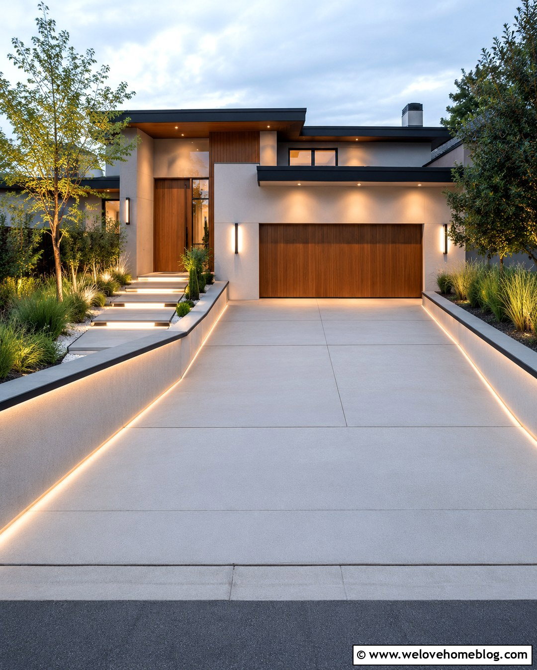 Concrete Driveway Strip Lights - 20 Lights In Driveway Ideas