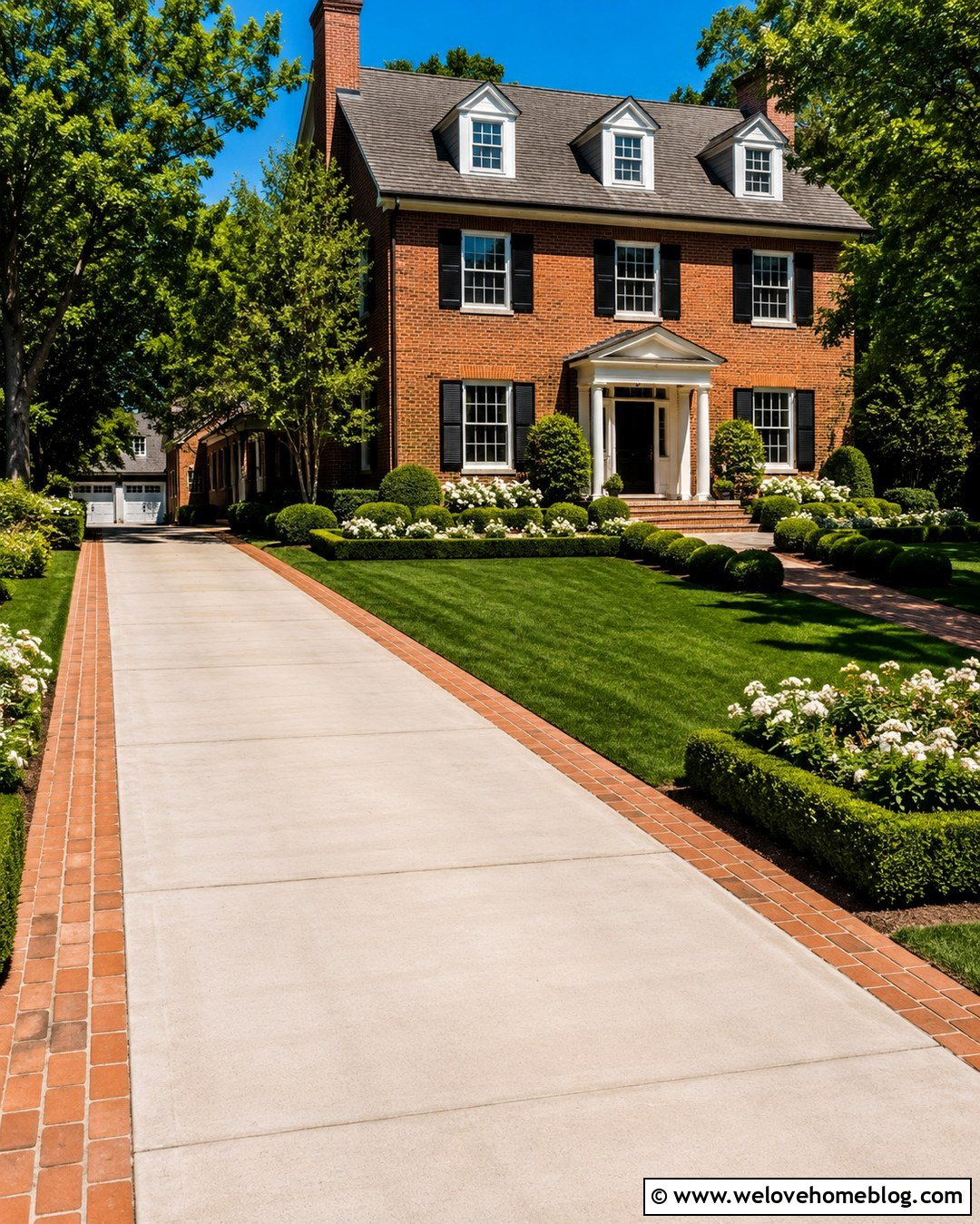 Concrete Driveway With Brick Paver Border - 20 driveway with pavers around it ideas