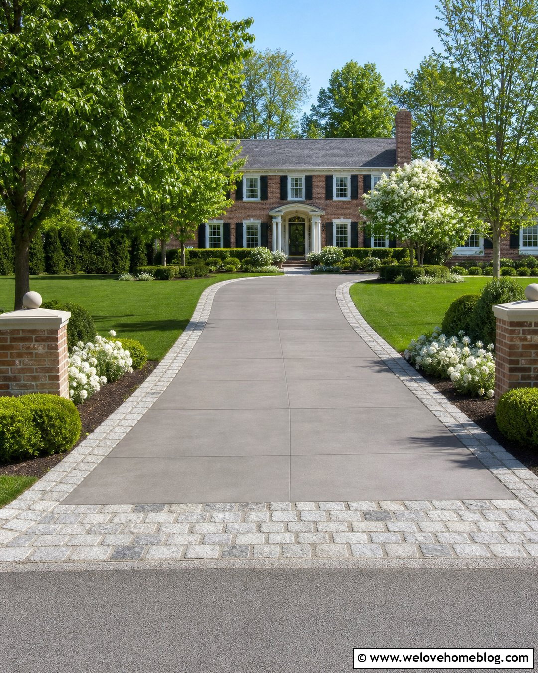Concrete Driveway With Cobblestone Apron - 20 Concrete Cobblestone Driveway Ideas