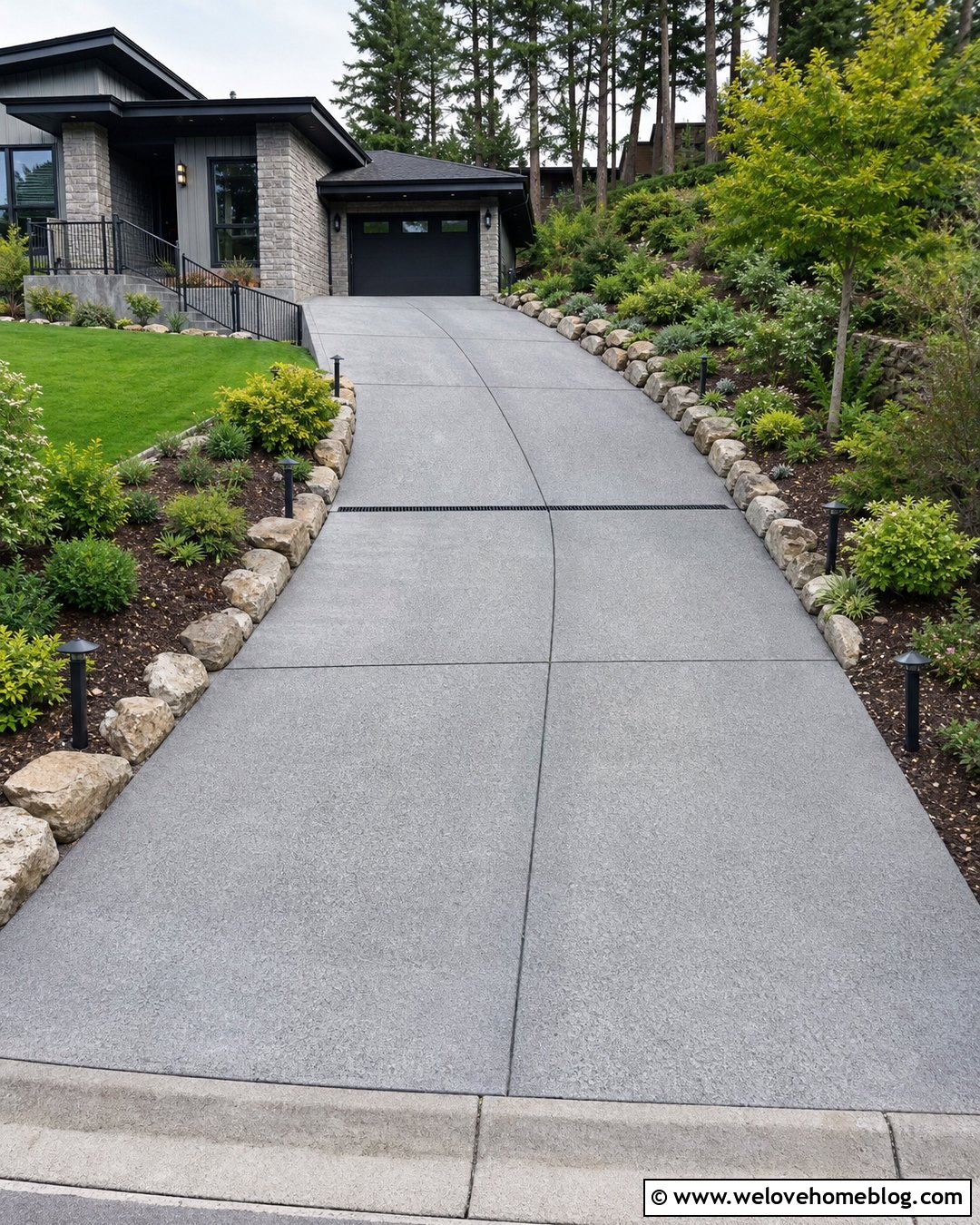 Concrete Driveway With Drainage Channel - 25 Concrete Driveways Cement Ideas