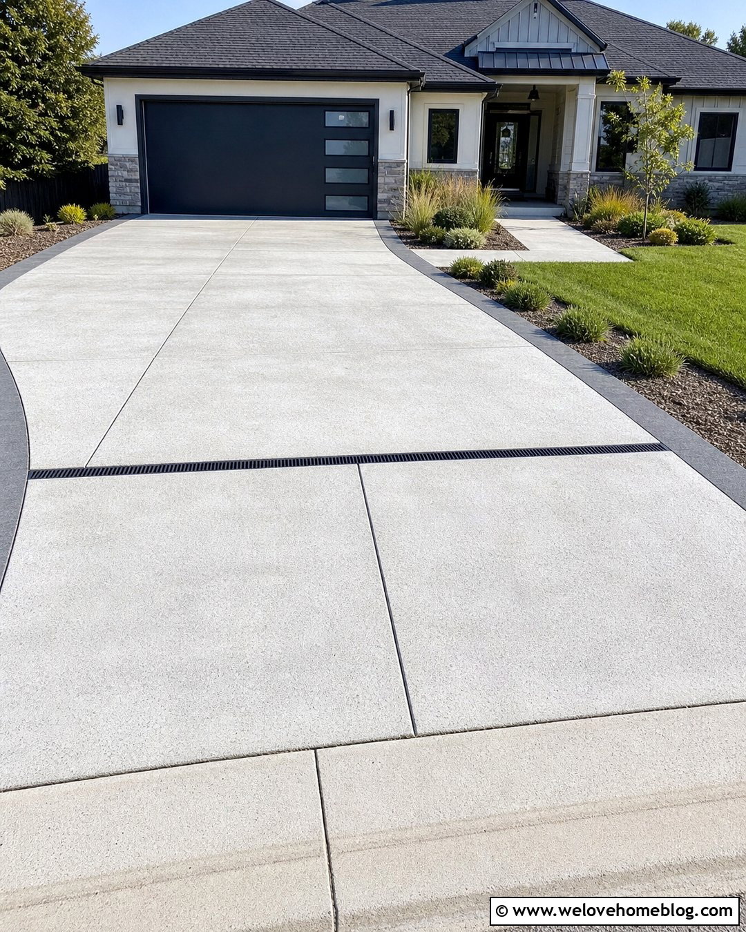 Concrete Driveway With Drainage Channel - 25 Driveways Concrete Ideas
