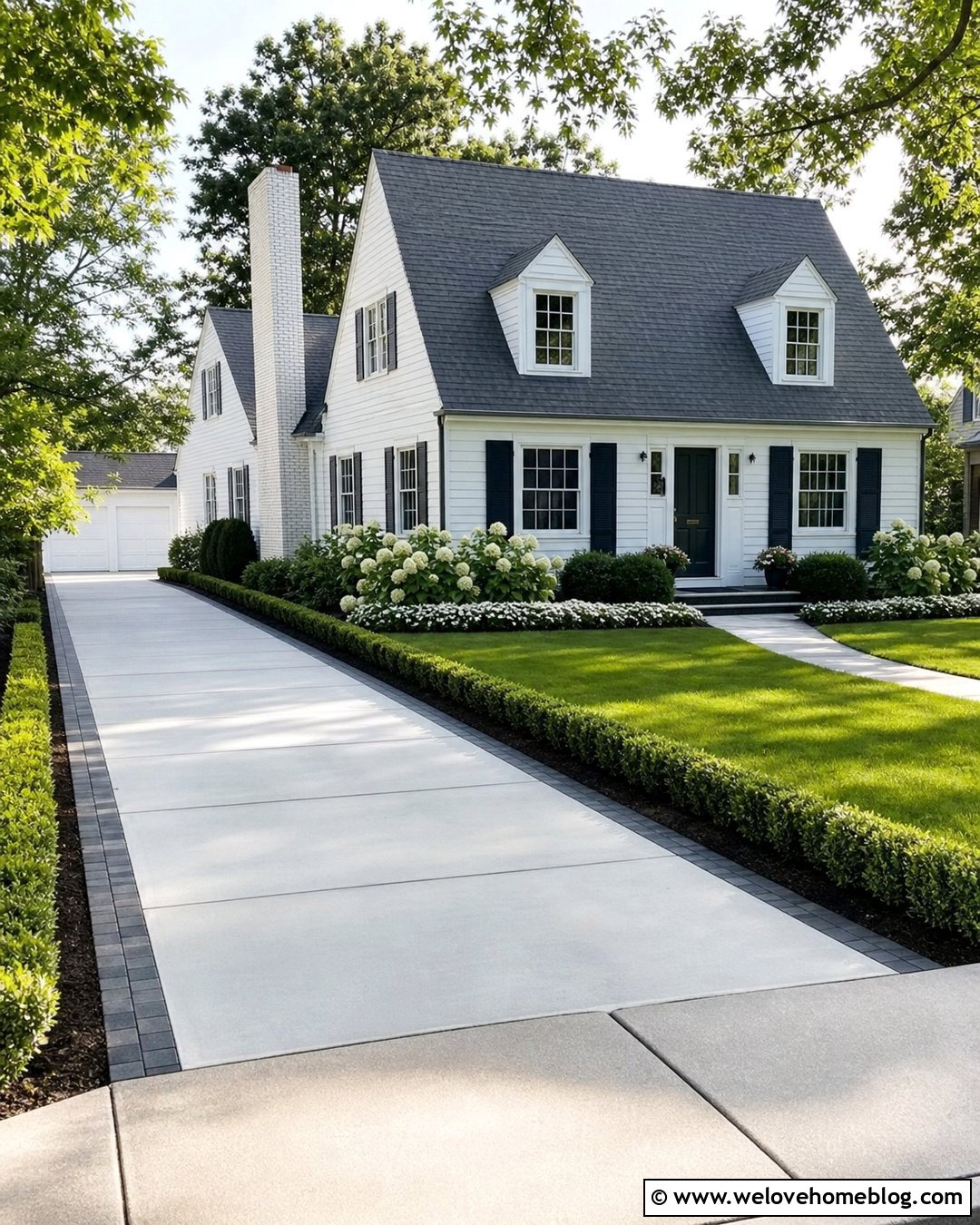 Concrete Driveway With Dwarf Holly Hedge - 25 driveway hedge ideas
