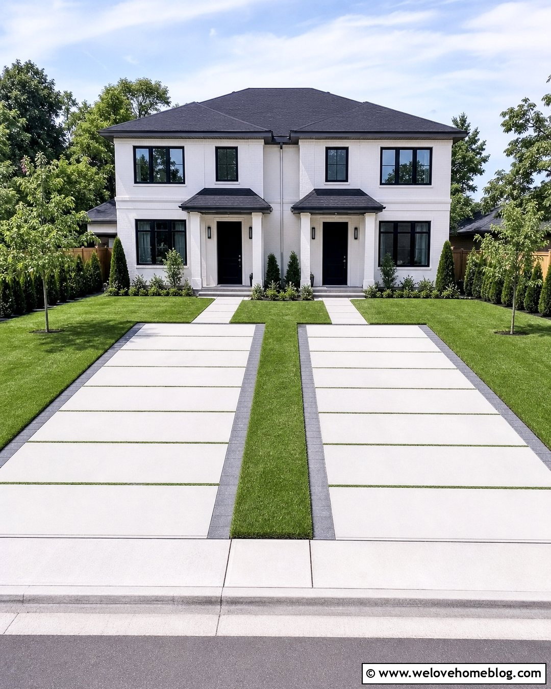 Concrete Driveway With Grass Parking Pads - 20 concrete driveway with grass in between ideas