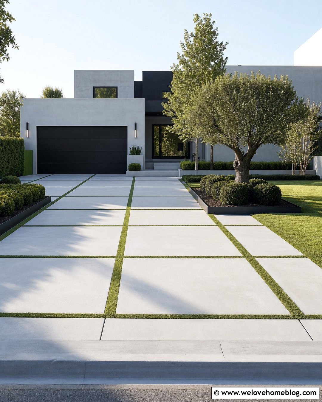 Concrete Driveway With Grass Strips - 40 concrete driveway ideas