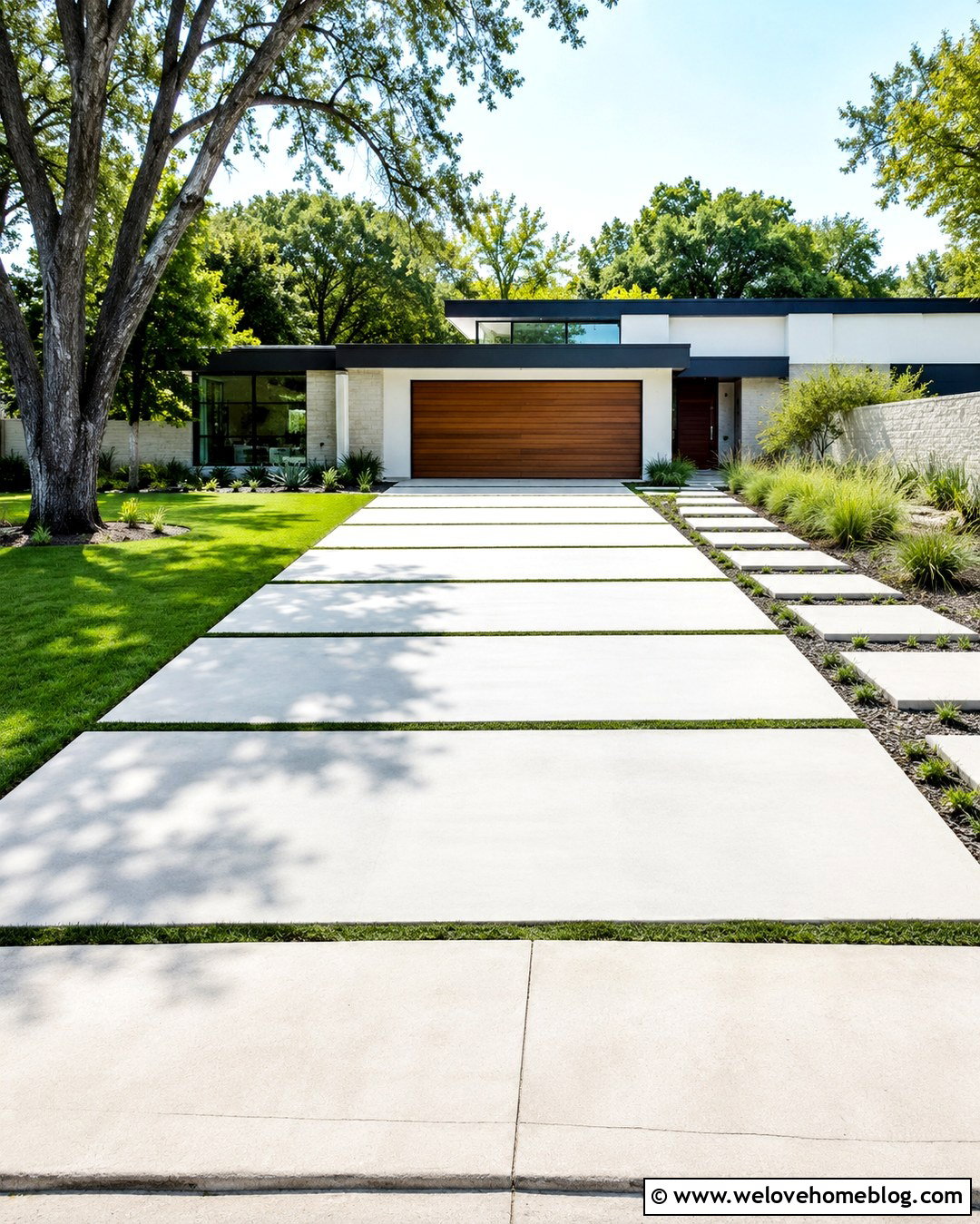 Concrete Driveway With Grass Strips - 20 concrete driveway construction site ideas