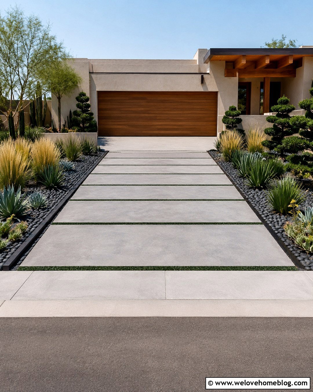 Concrete Driveway With Grass and Gravel Inlay - 20 concrete driveway with grass inlay ideas