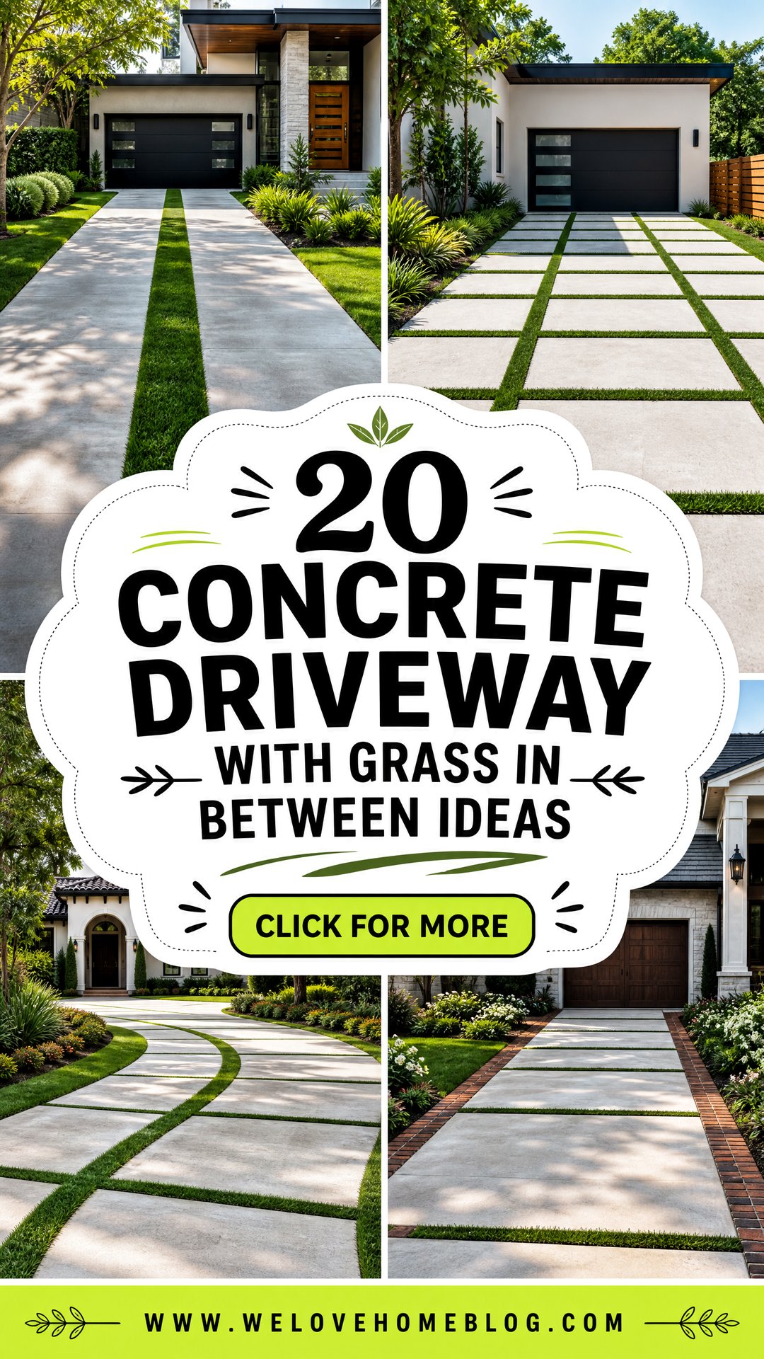 20 Concrete Driveway With Grass in Between Ideas to Try - 20 Concrete Driveway With Grass in Between Ideas to Try