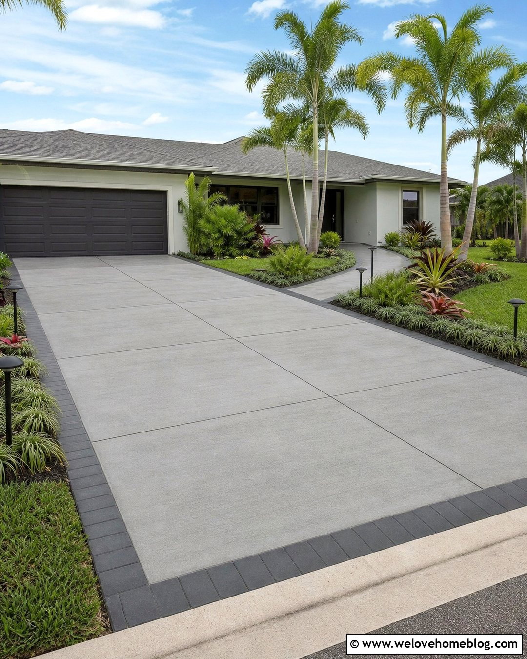 Concrete Driveway With Palm Trees - 25 Palm Tree Driveway Entrance Ideas