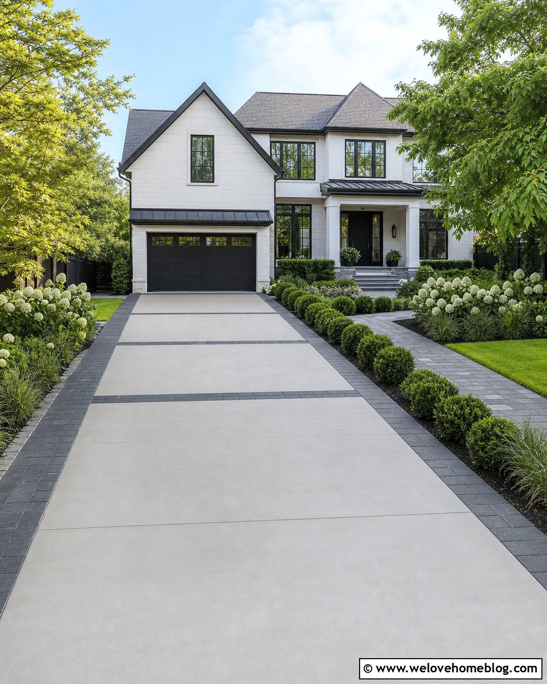 Concrete Driveway With Paver Border - 35 home driveway ideas