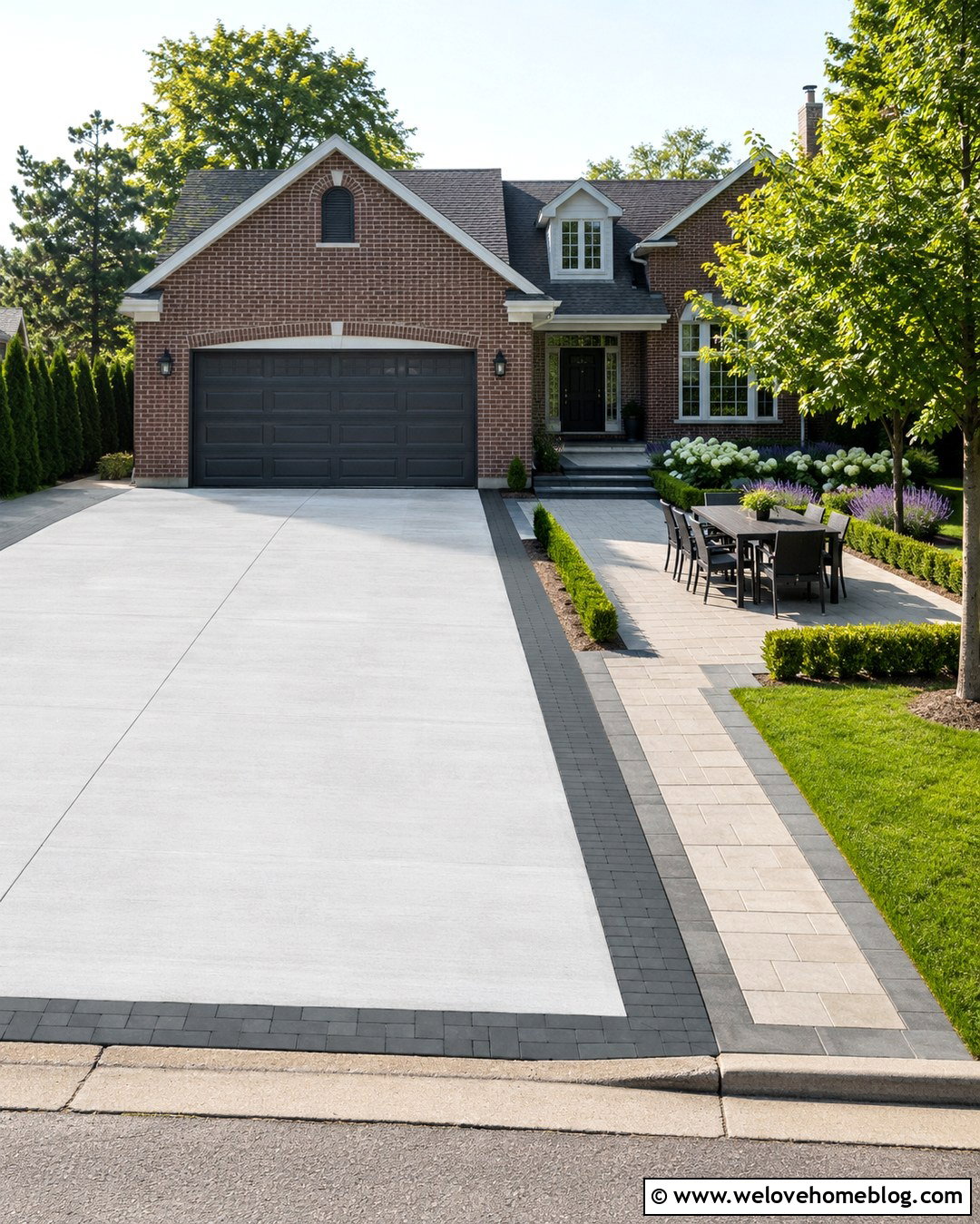 Concrete Driveway With Paver Patio - 20 patio driveway combo ideas