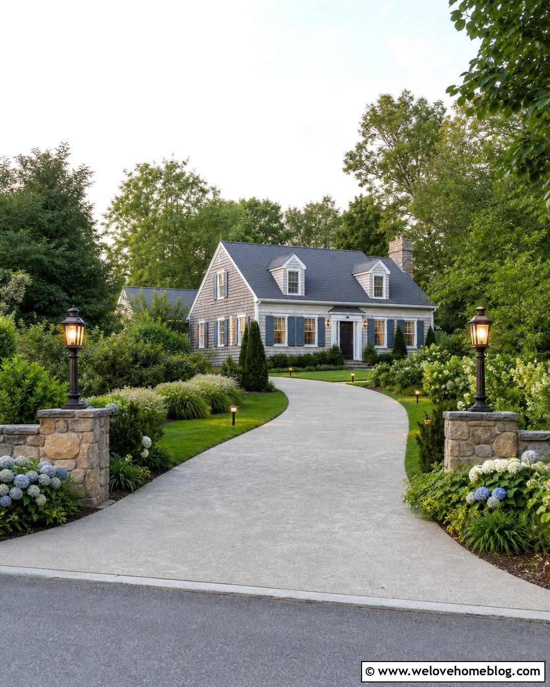Concrete Driveway With Post Lights - 20 Concrete Driveway Lighting Ideas