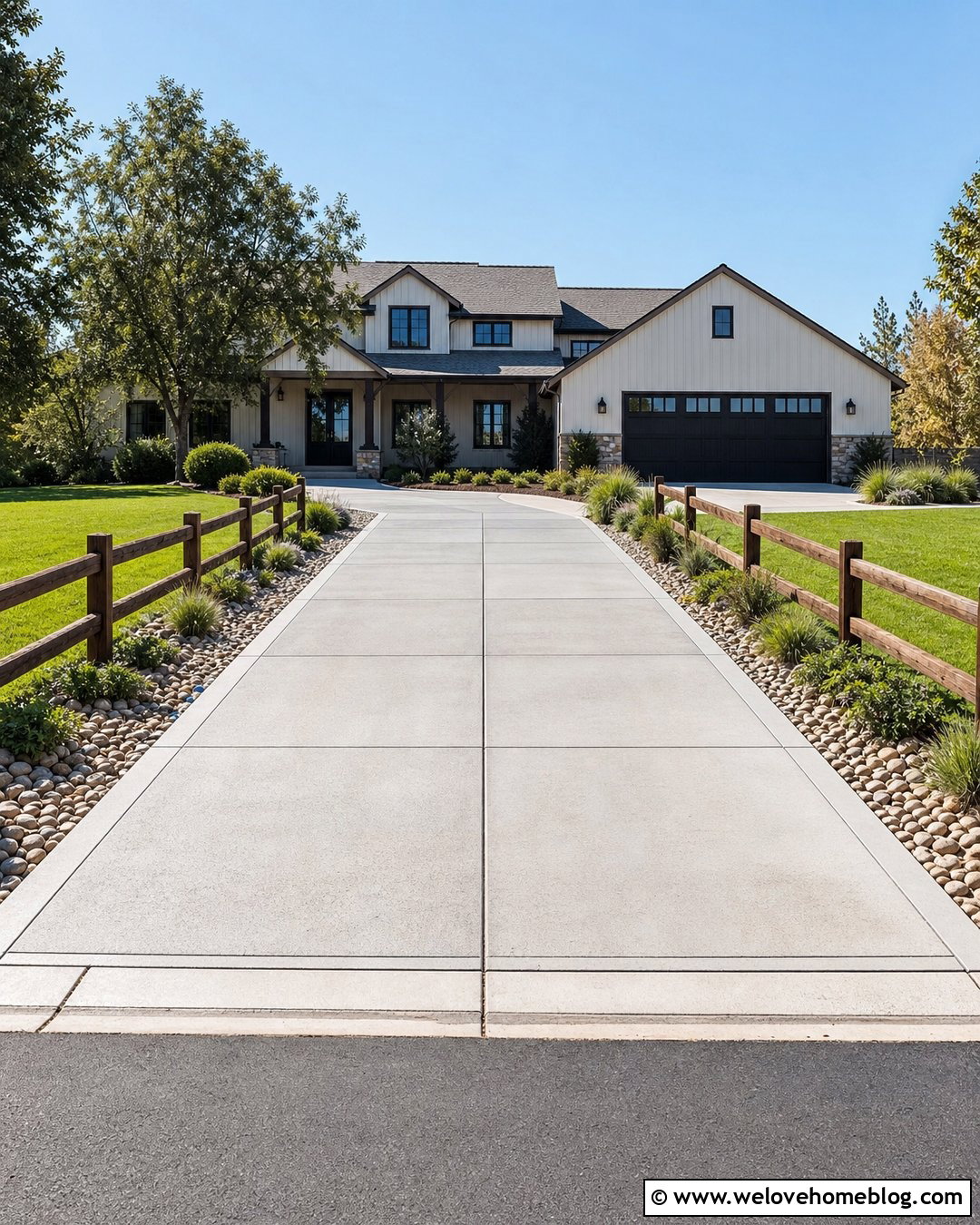 Concrete Driveway With Split Rail Fence - 25 Driveways Split Rail Fence Ideas