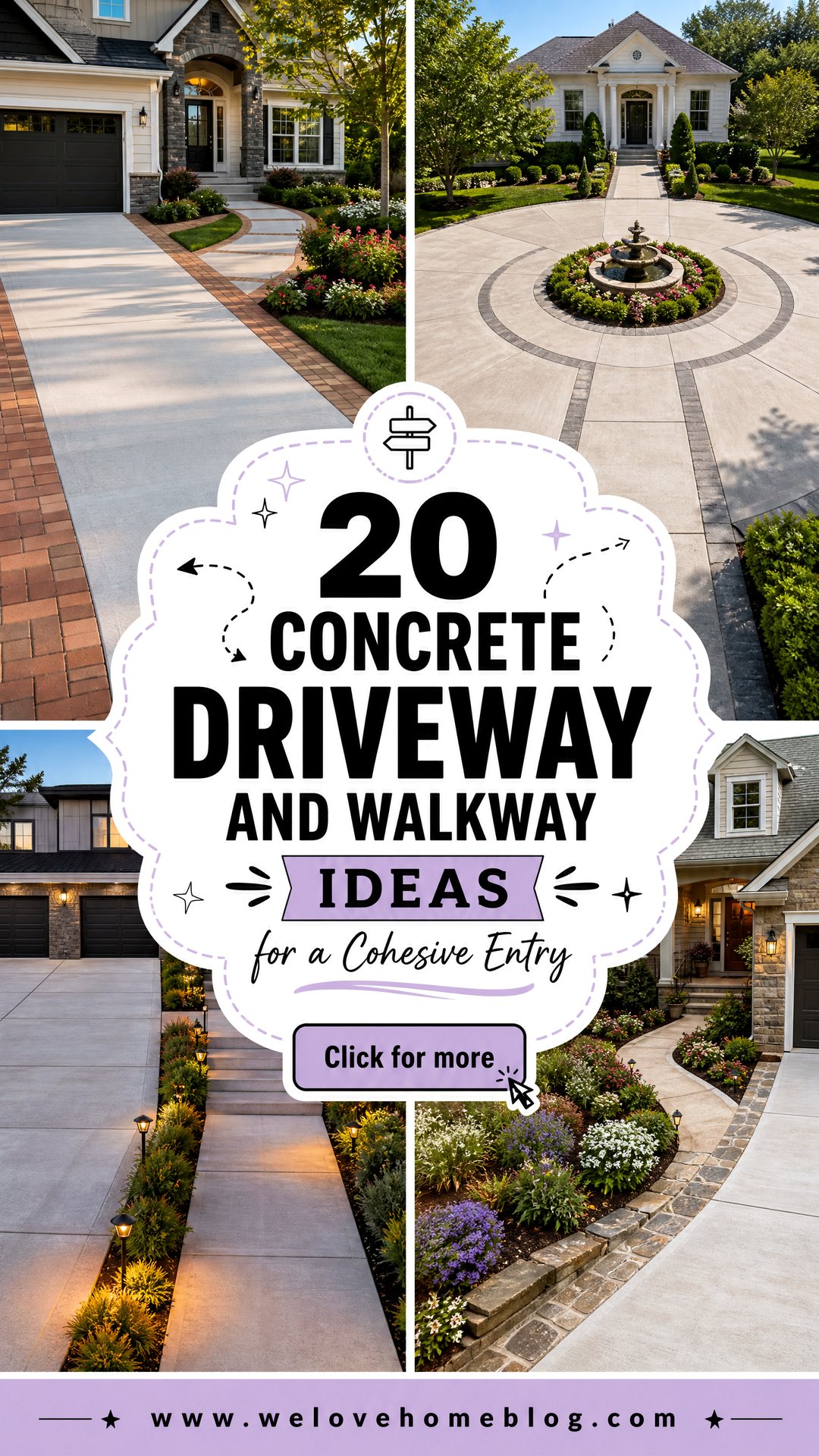20 Concrete Driveway and Walkway Ideas for a Cohesive Entry - 20 Concrete Driveway and Walkway Ideas for a Cohesive Entry