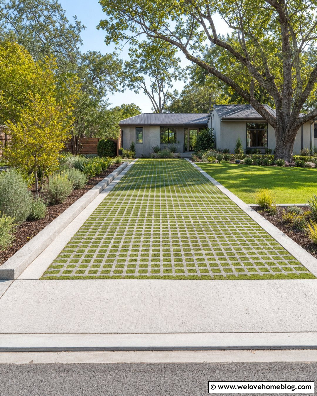 Concrete Grass Block Driveway - 30 driveway with grass in between ideas