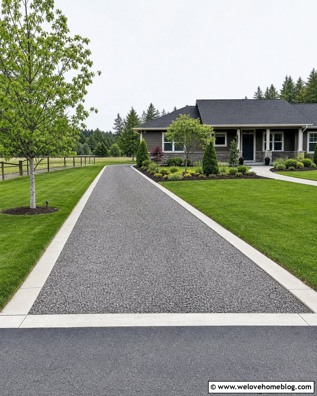 Concrete Mow Strip Driveway Border - 40 driveway edges and borders ideas