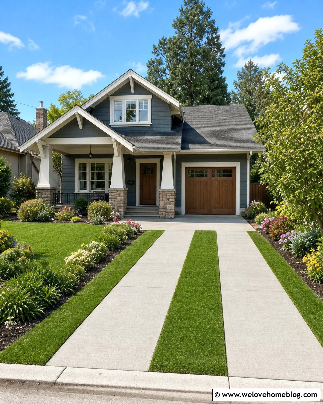 Concrete Parking Strips With Grass Center - 35 cheap driveway ideas