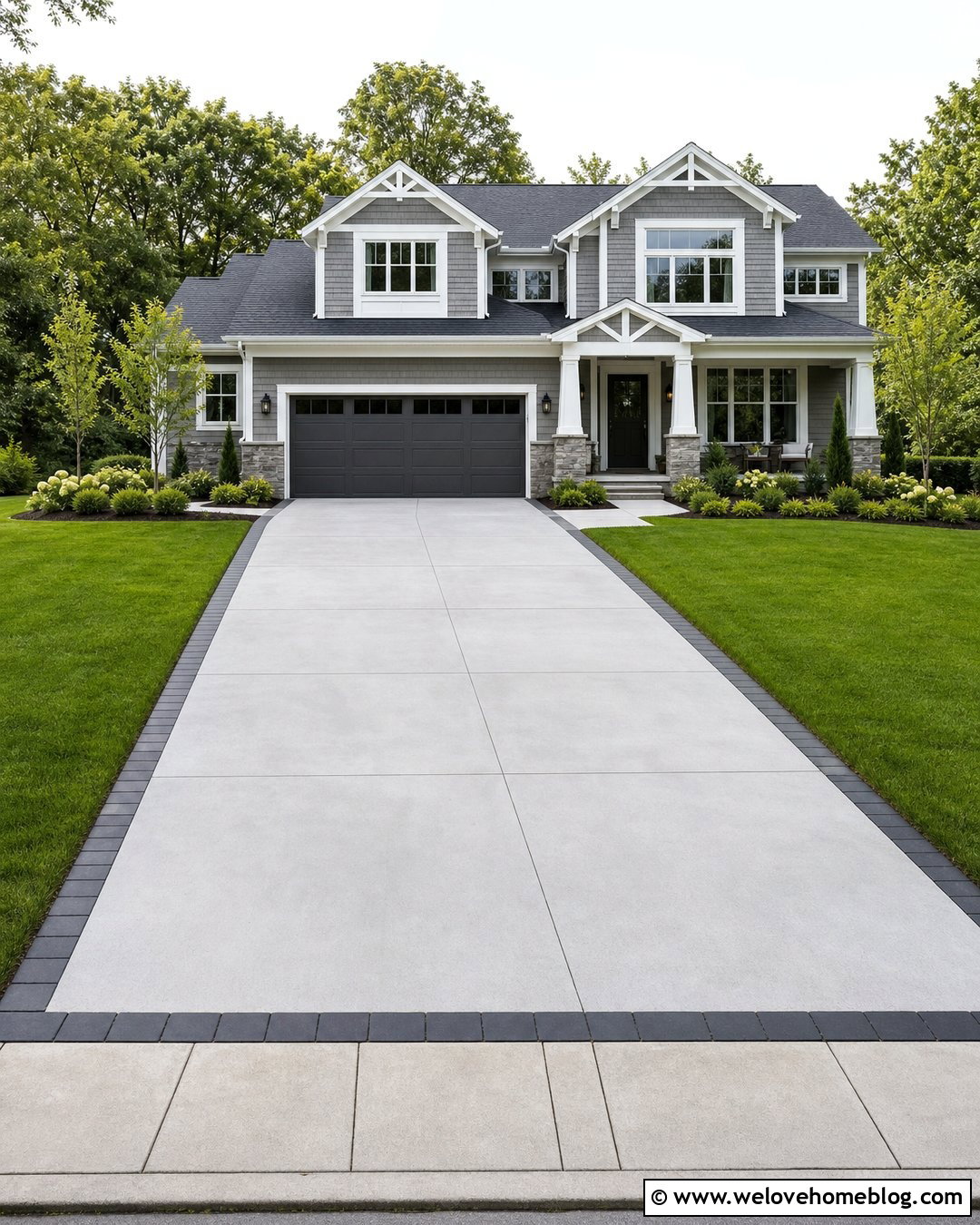 Concrete Paver Driveway Border - 20 Cheap Driveway Border Ideas