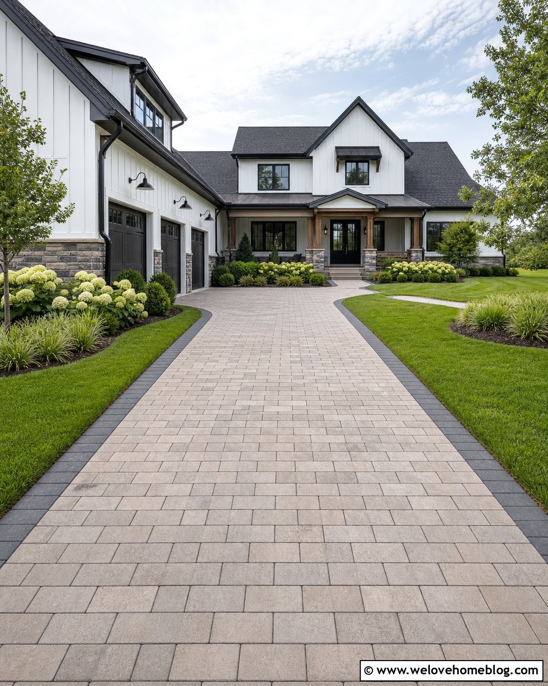 Concrete Paver Farmhouse Driveway - 35 farmhouse driveway ideas