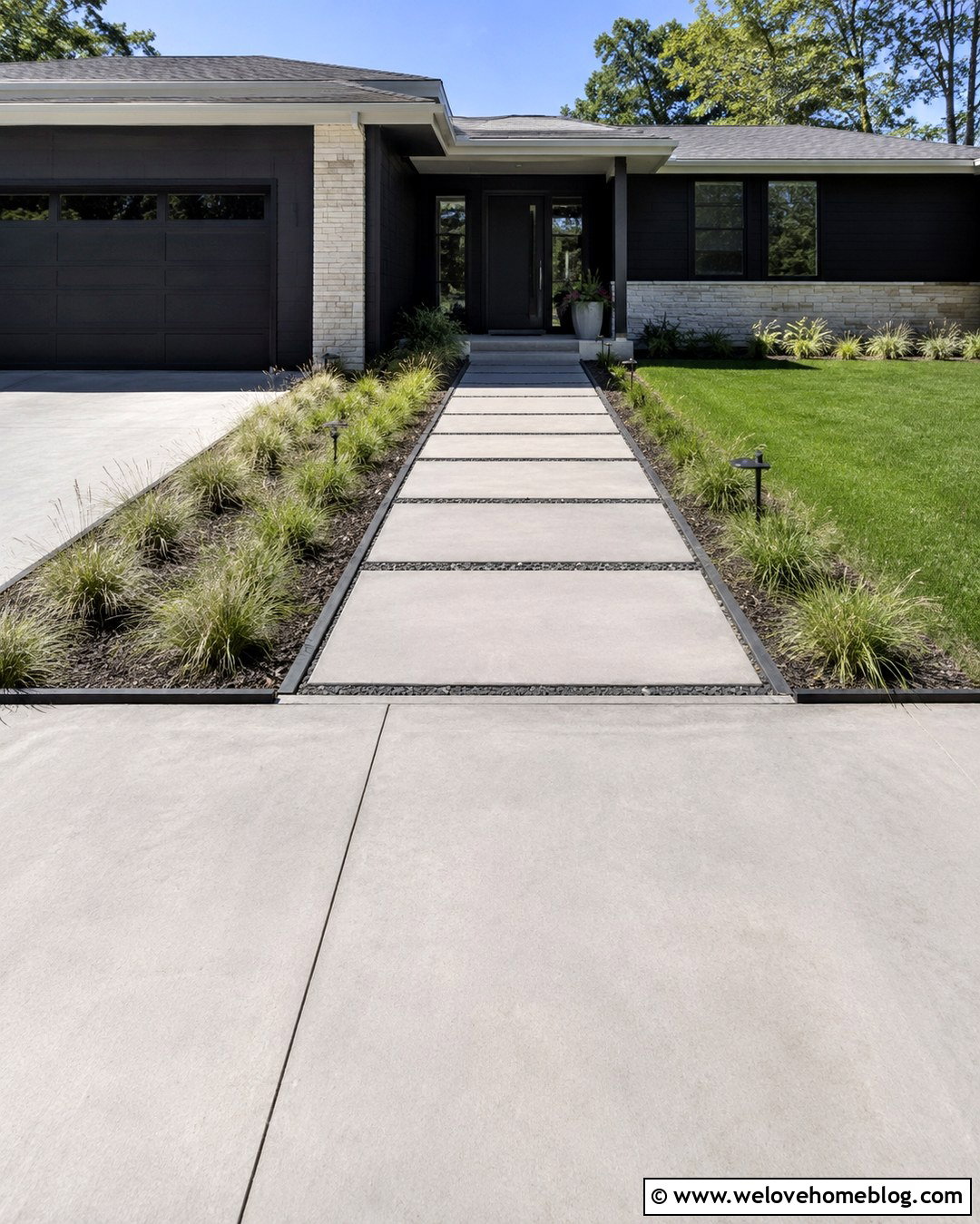 Concrete Paver Pathway From Driveway To Front Door - 20 Pathway From Driveway To Front Door Ideas