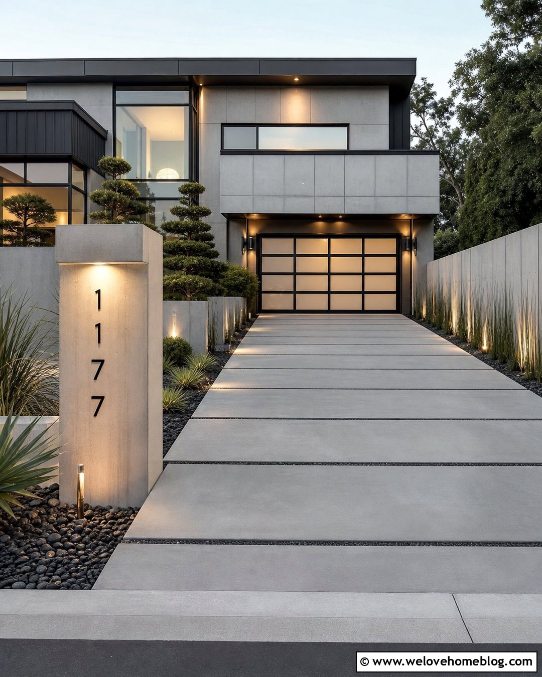 Concrete Pillar Driveway Address Sign - 45 driveway address sign ideas