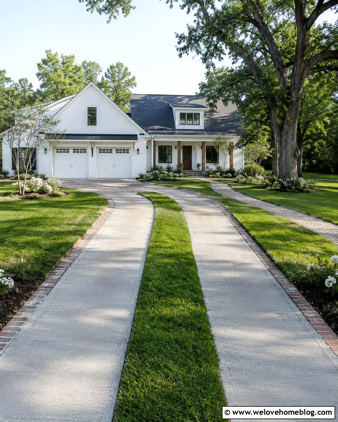 20 Concrete and Turf Driveway Ideas for Greener Modern Homes
