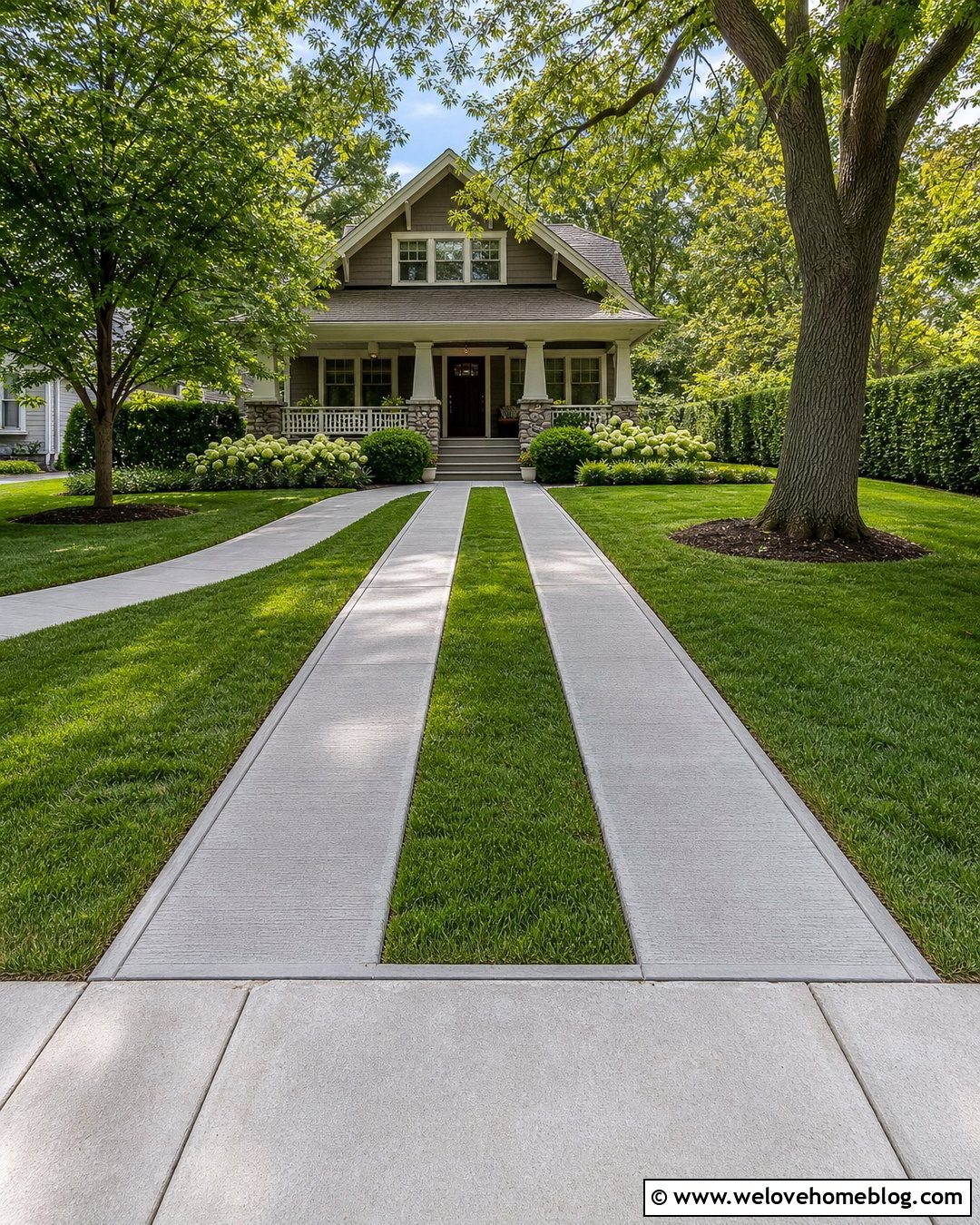 Concrete Ribbon Driveway With Grass Center - 20 concrete driveway with grass in between ideas