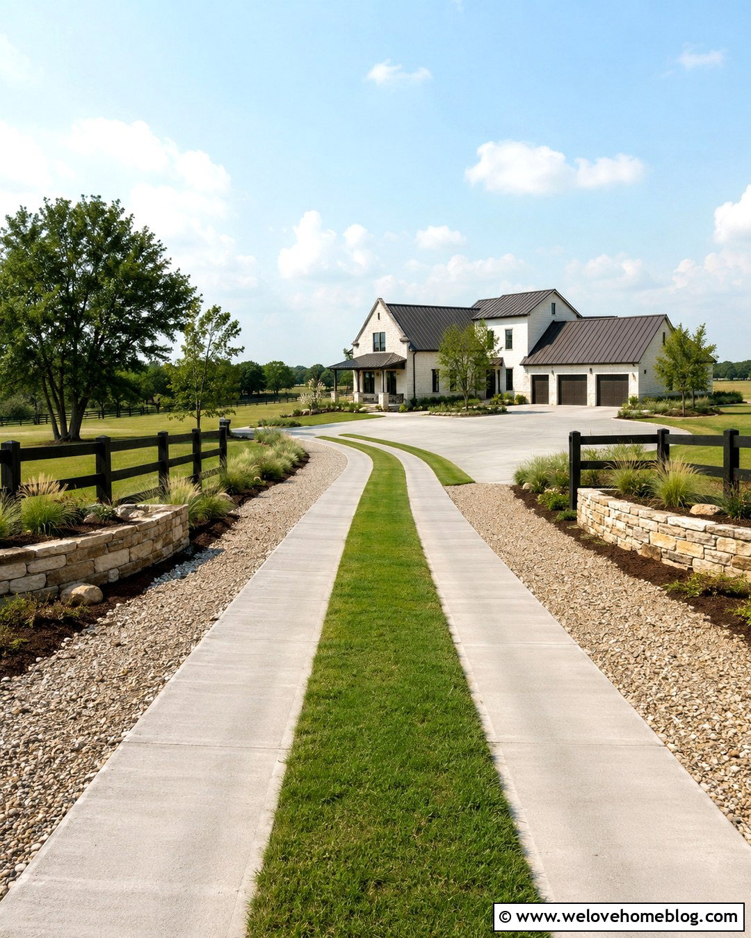 Concrete Ribbon Farm Driveway - 20 farm roads driveways ideas