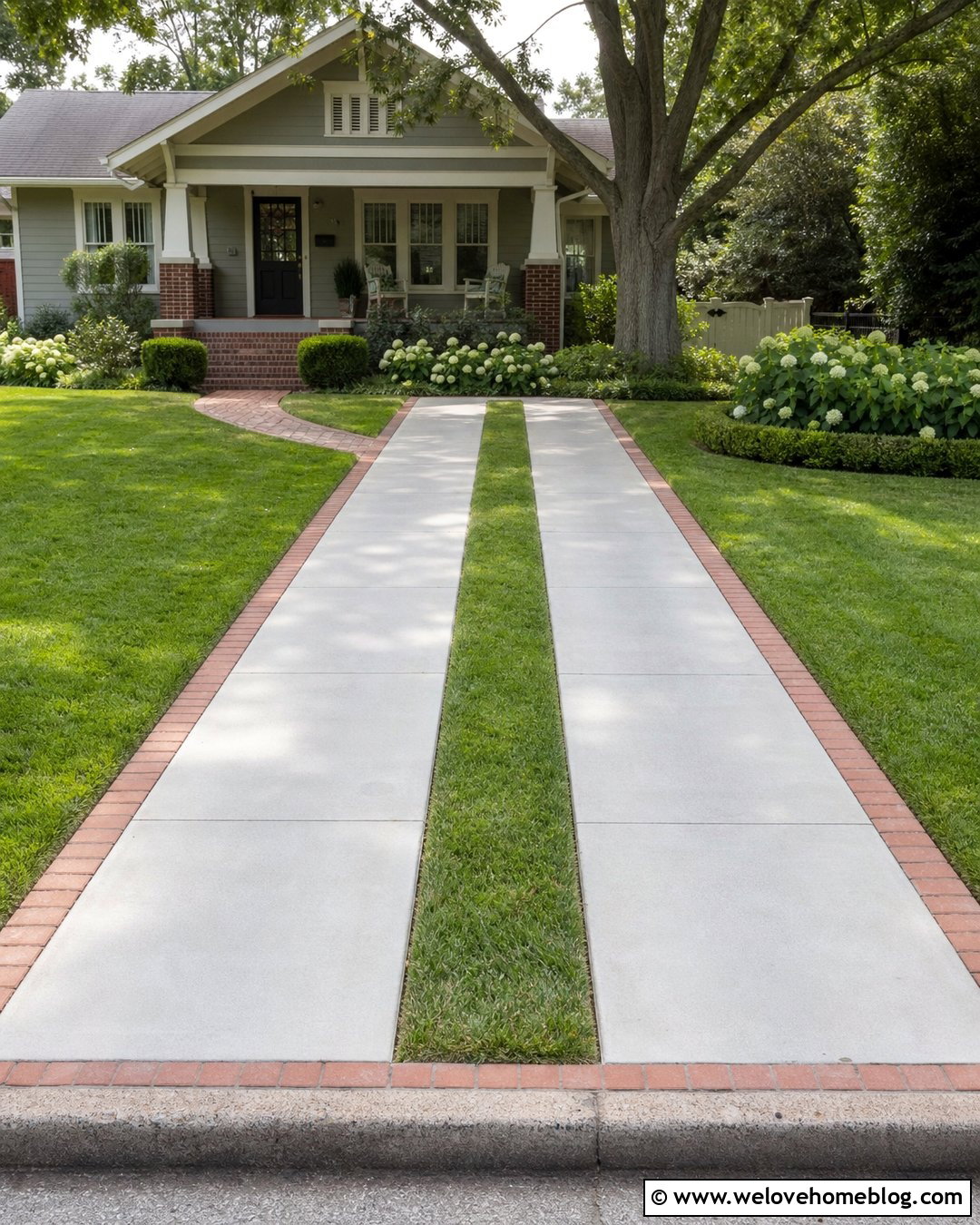 Concrete Ribbon Grass Pattern Driveway - 20 grass pattern driveway ideas