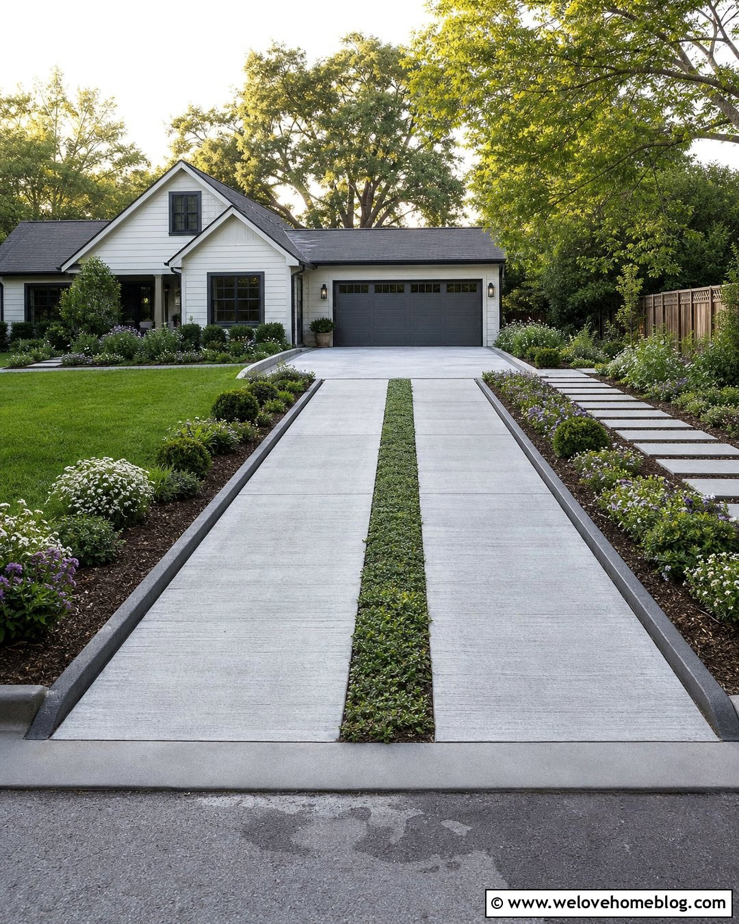 Concrete Slab Ribbon Driveway - 20 Concrete Slabs Driveway Ideas