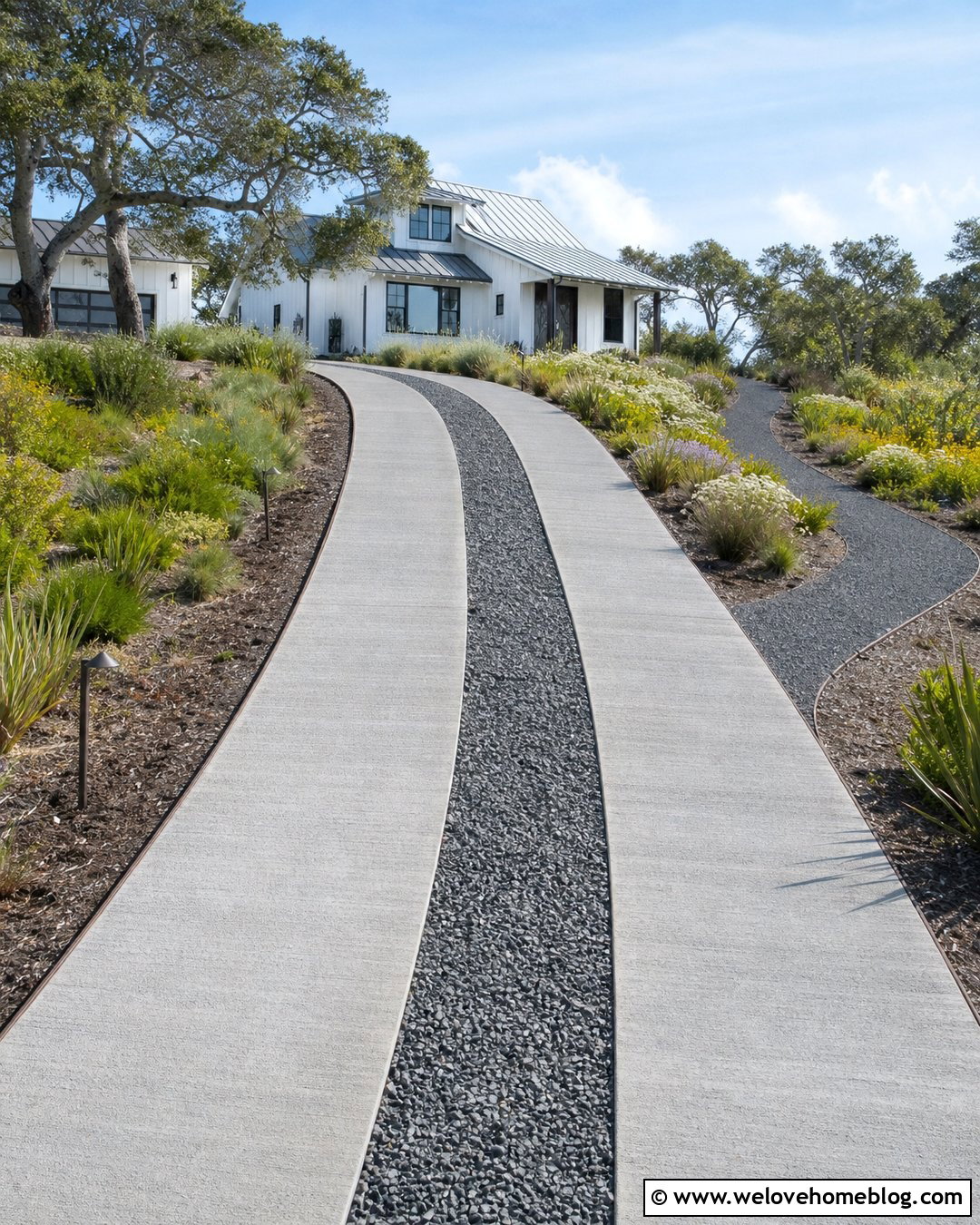 Concrete Strip Hill Driveway - 20 Hill Driveway Ideas