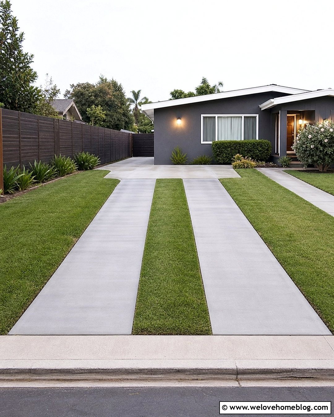 Concrete Track Driveway With Parking Pad - 20 2 Track Driveway ideas
