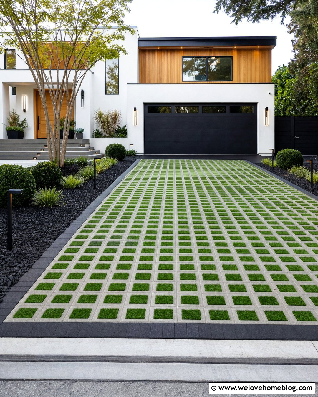 Contemporary Grass Paver Driveway - 45 grass pavers driveway ideas
