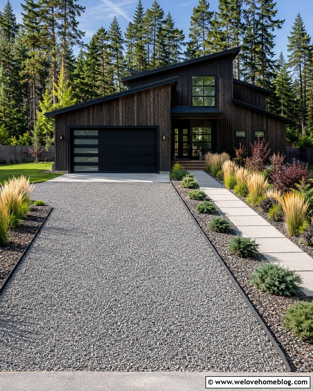 Contemporary Gravel Driveway With Steel Edging - 20 contemporary driveway ideas