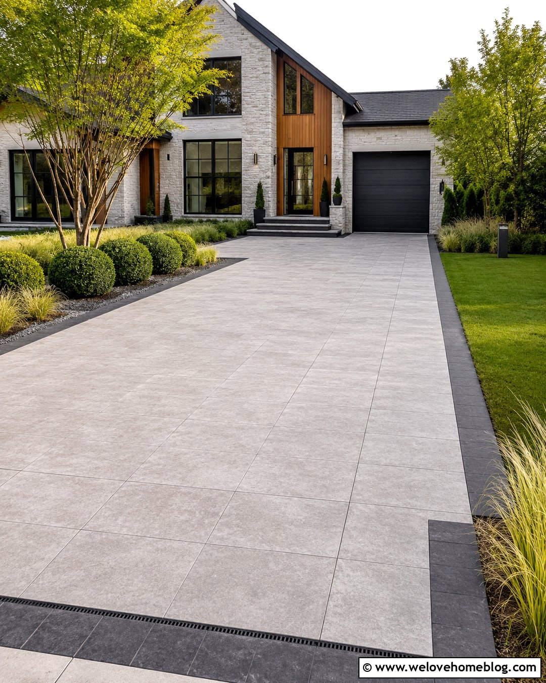 Contemporary Porcelain Paver Driveway - 20 contemporary driveway ideas