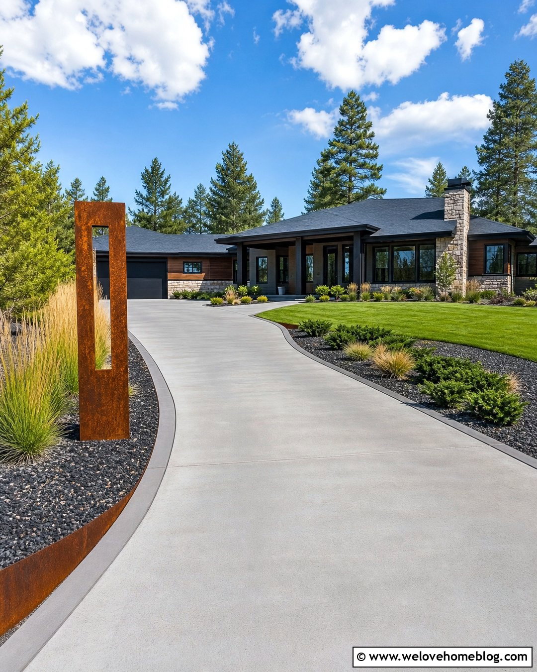 Corten Steel Driveway Entrance Sign - 20 Driveway Entrance Signs Ideas