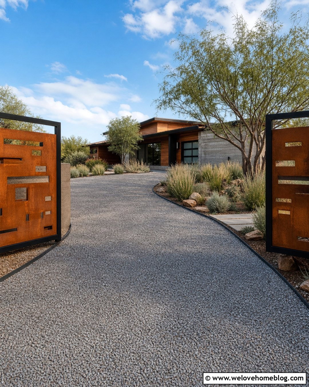 Corten Steel Driveway Gate
