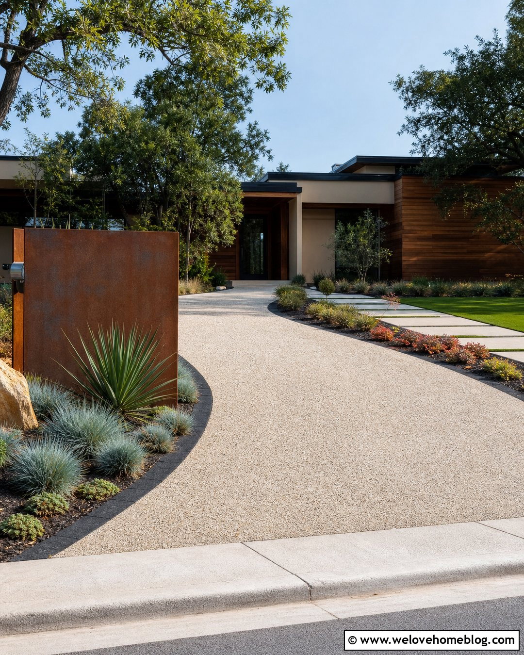 Corten Steel Driveway Number Sign - 25 Driveway Number Sign Ideas