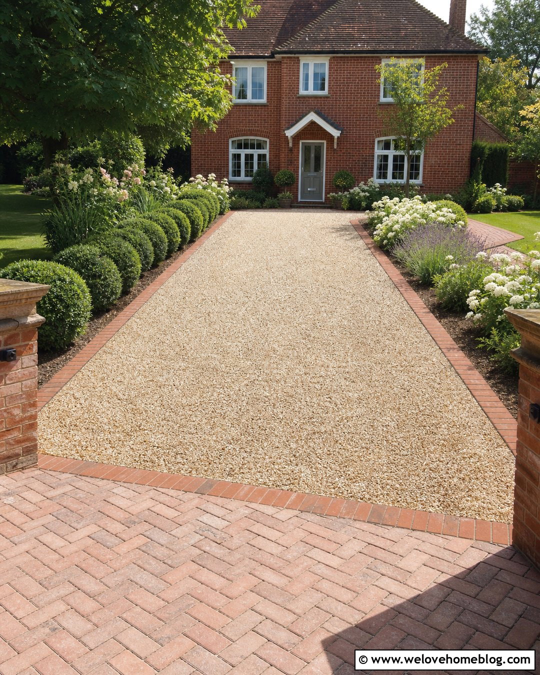 Cotswold Chippings Driveway With Brick Edging - 20 Cotswold Chippings Driveway Ideas