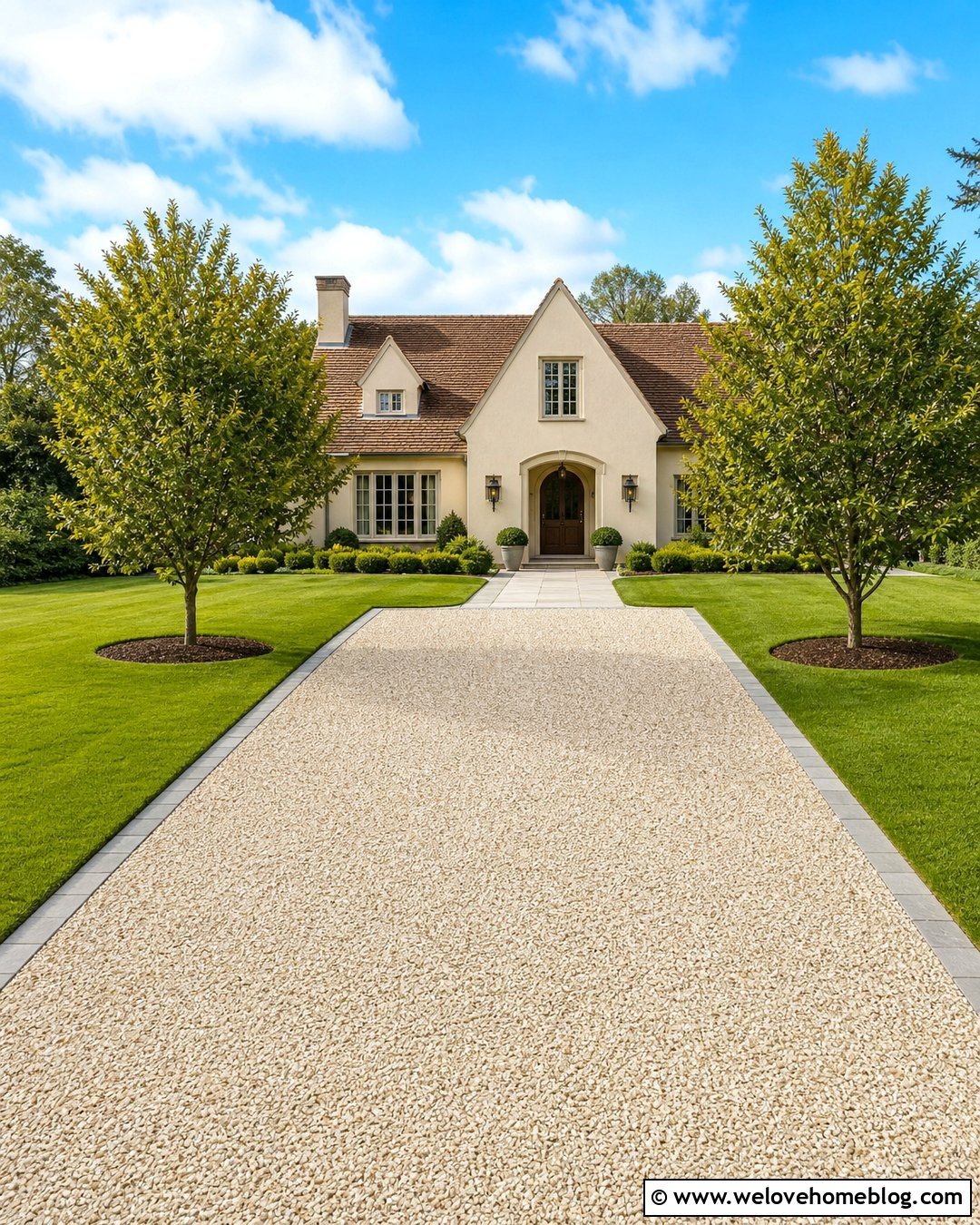 Cotswold Chippings Driveway With Grass Borders - 20 Cotswold Chippings Driveway Ideas