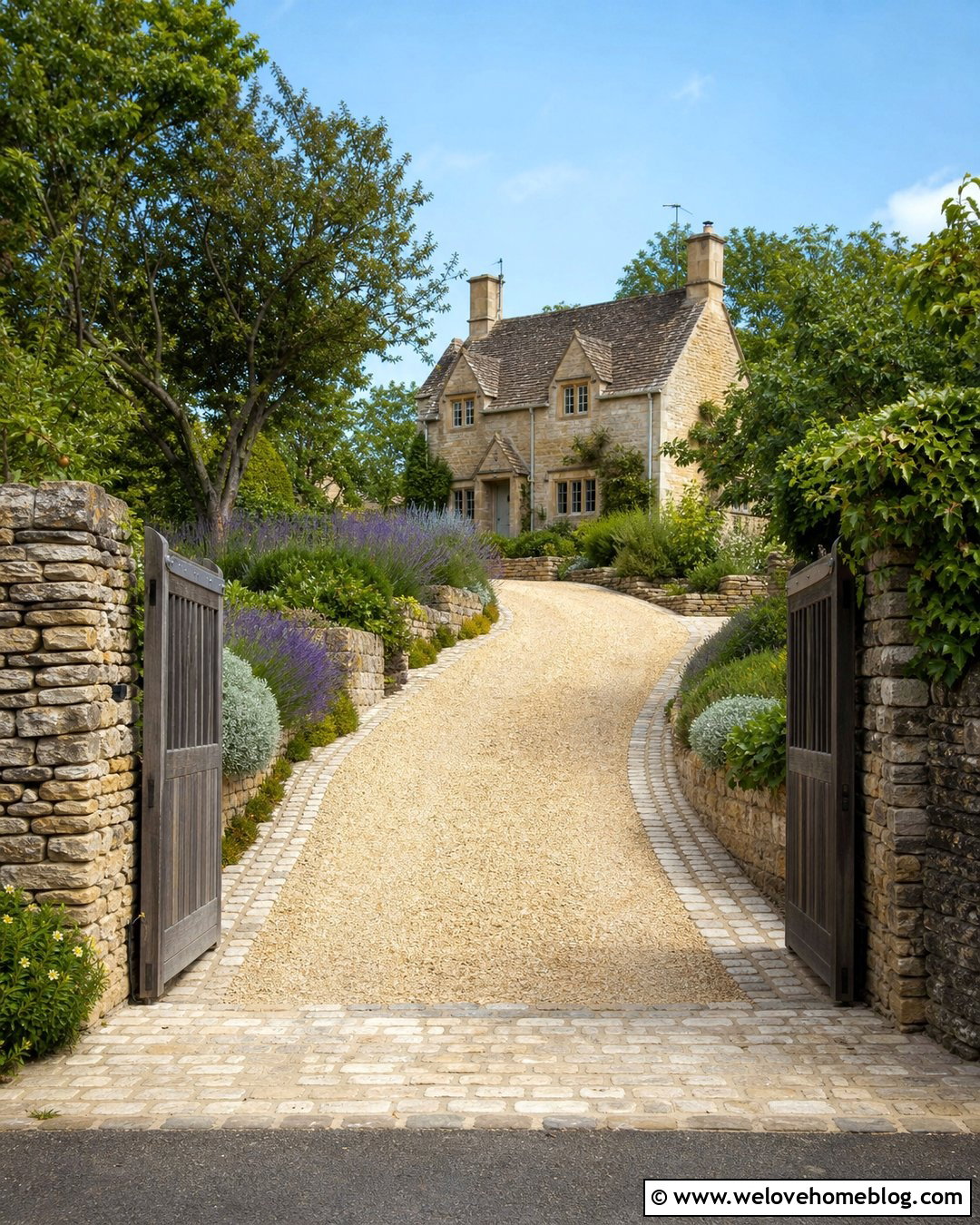 Cotswold Gravel Driveway With Dry Stone Walls - 20 Cotswold Gravel Driveway Ideas