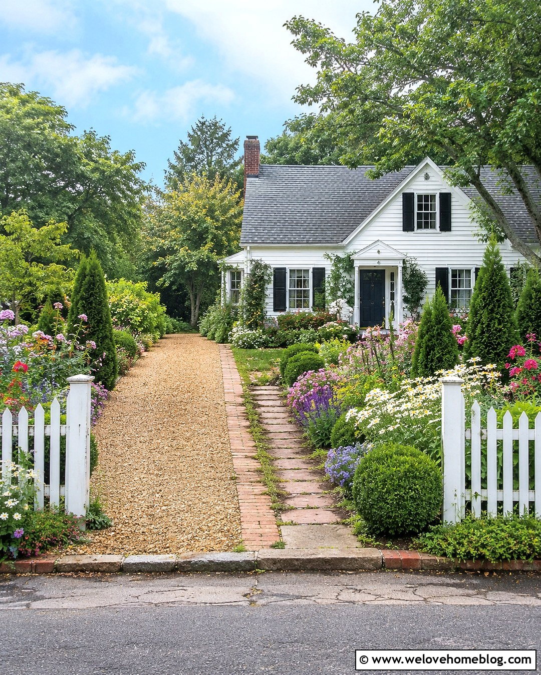 Cottage Driveway Garden Bed With Mixed Flowers - 20 garden bed along driveway ideas