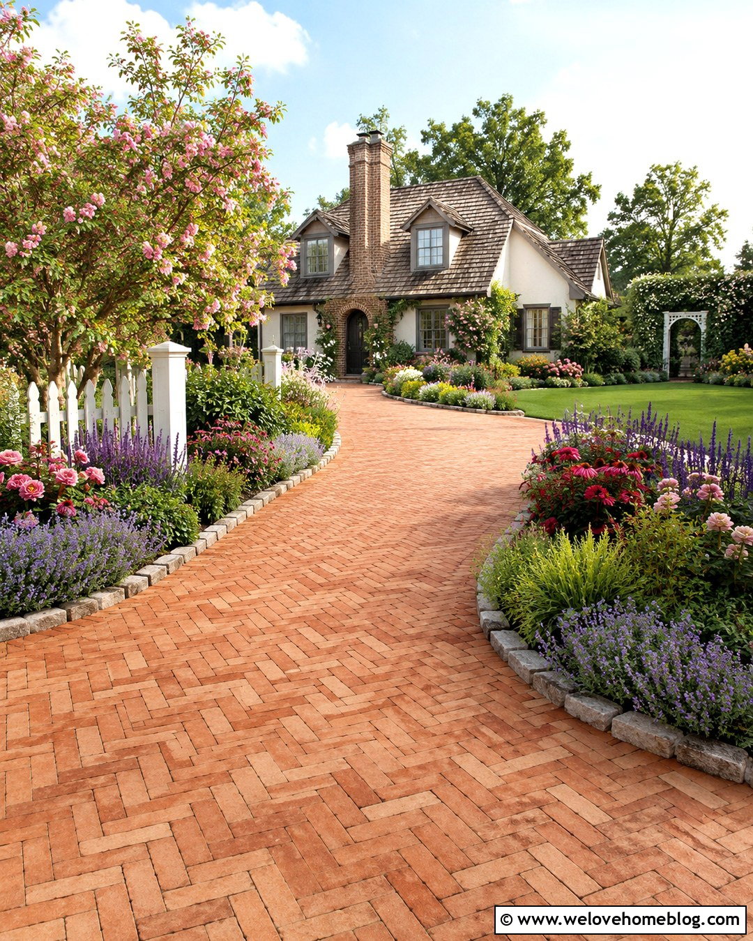 Cottage Driveway Garden Bed With Mixed Flowers - 20 driveway garden beds ideas