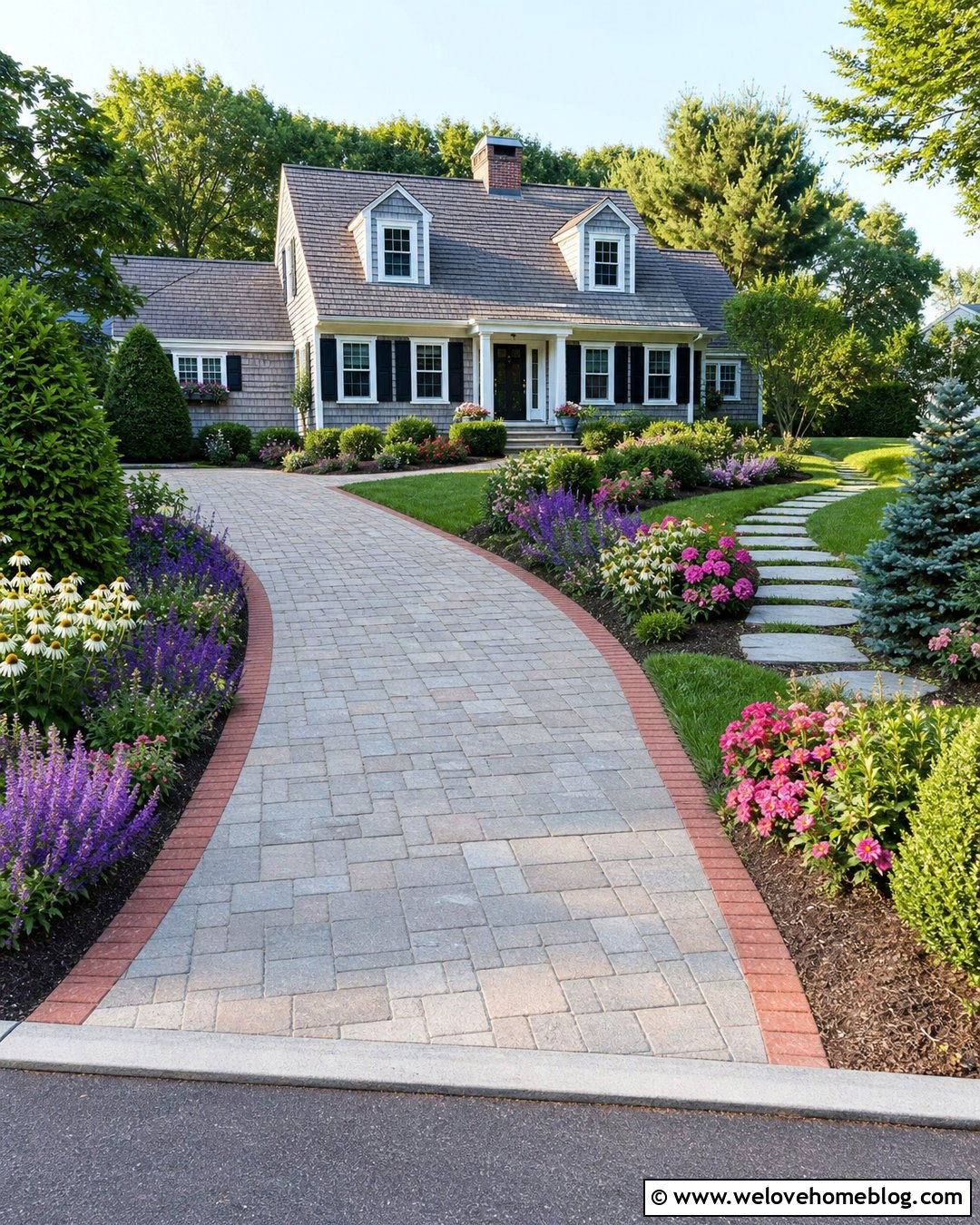 Cottage Driveway With Flower Bed Edge - 20 landscape driveway edge ideas
