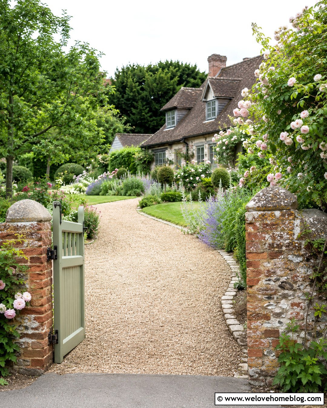 Cottage Garden Driveway Wall Entrance - 20 Driveway Wall Entrance Ideas