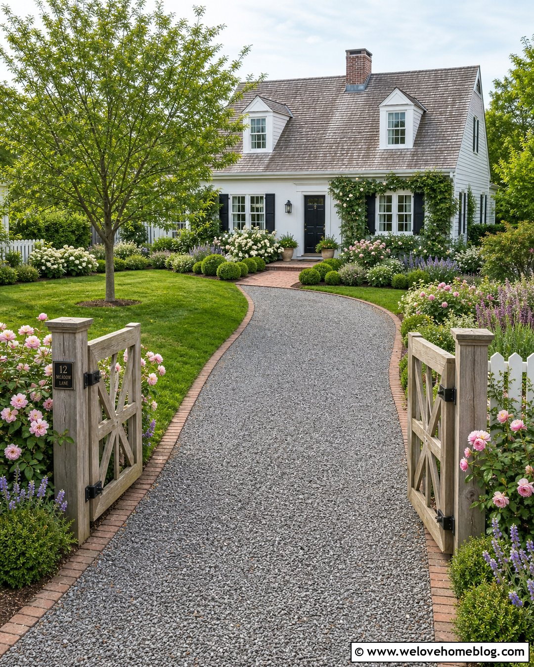 Cottage Gravel Driveway With Brick Border - 30 Small Driveway Parking Ideas