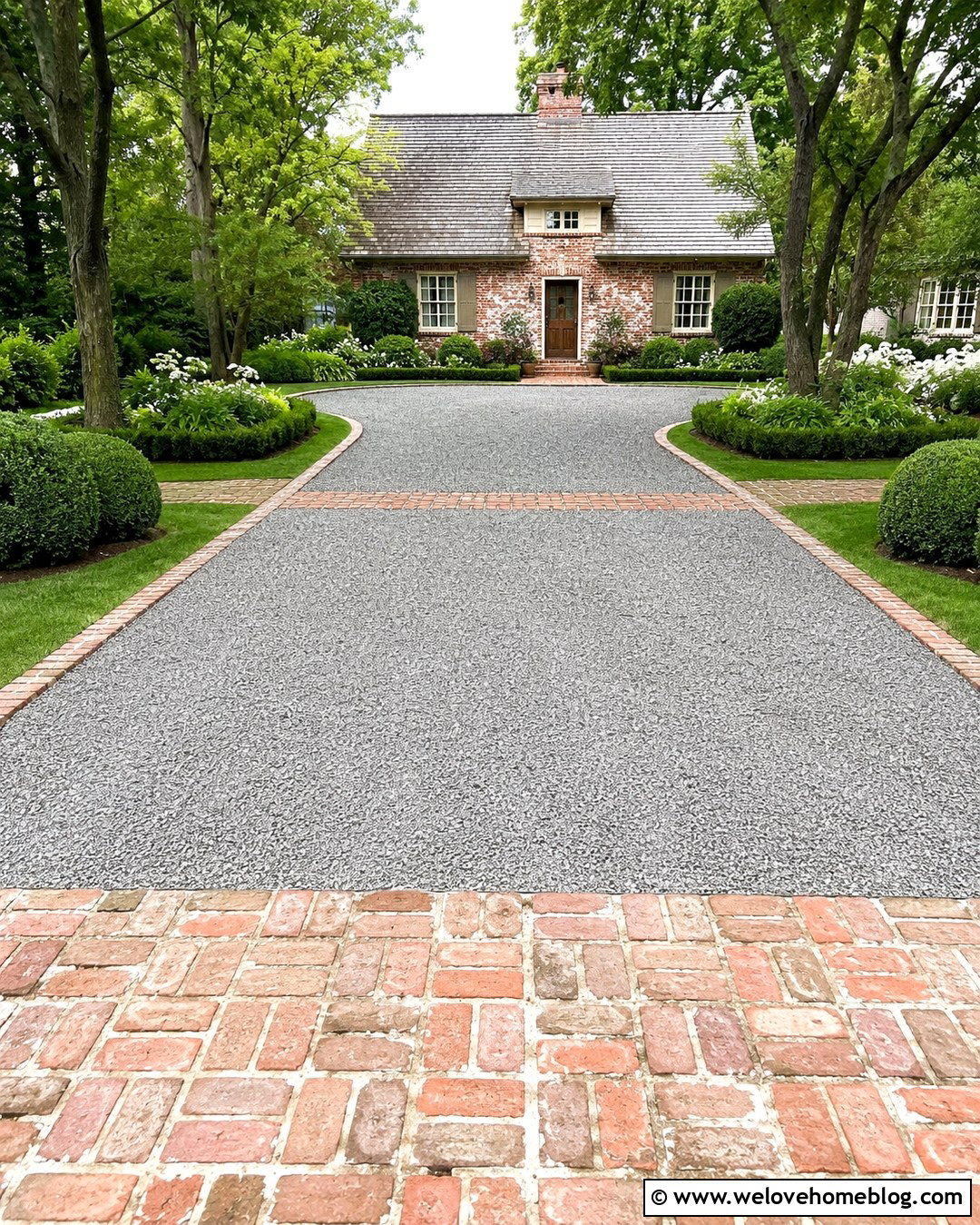 Country Cottage Driveway With Reclaimed Brick And Gravel - 20 Country Cottage Driveway Ideas