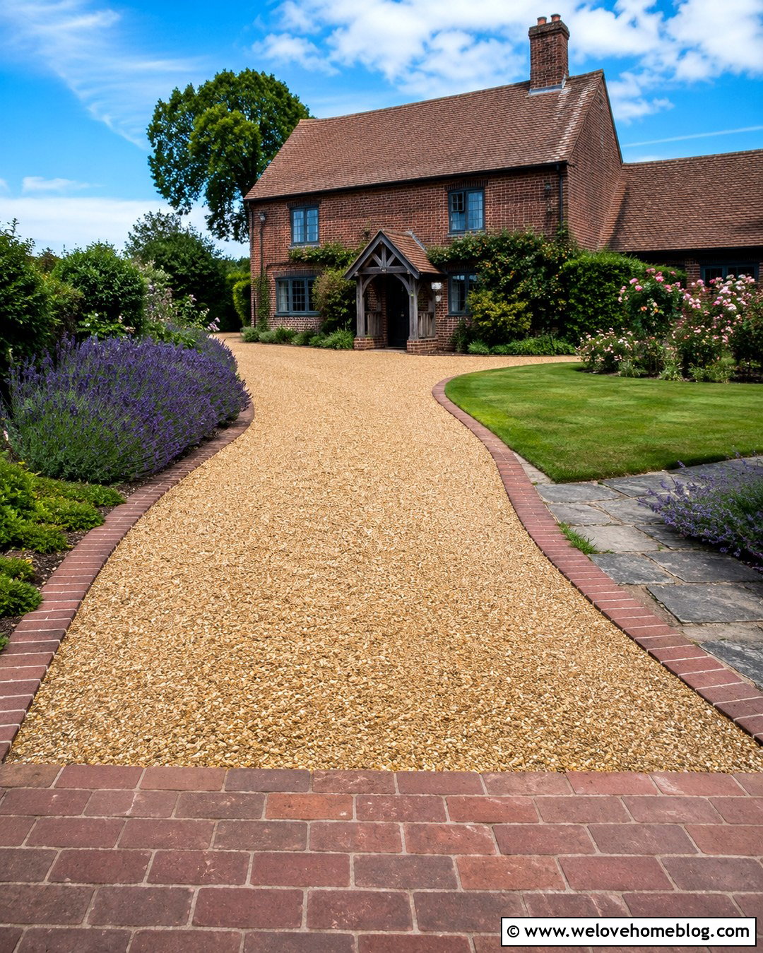 Country Cottage Gravel Driveway With Brick Edging - 20 Country Cottage Driveway Ideas